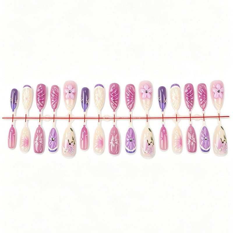 Künstlerisches Floral Press-On Nails Set