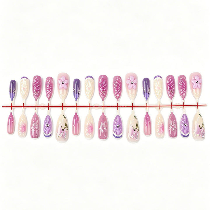 Künstlerisches Floral Press-On Nails Set