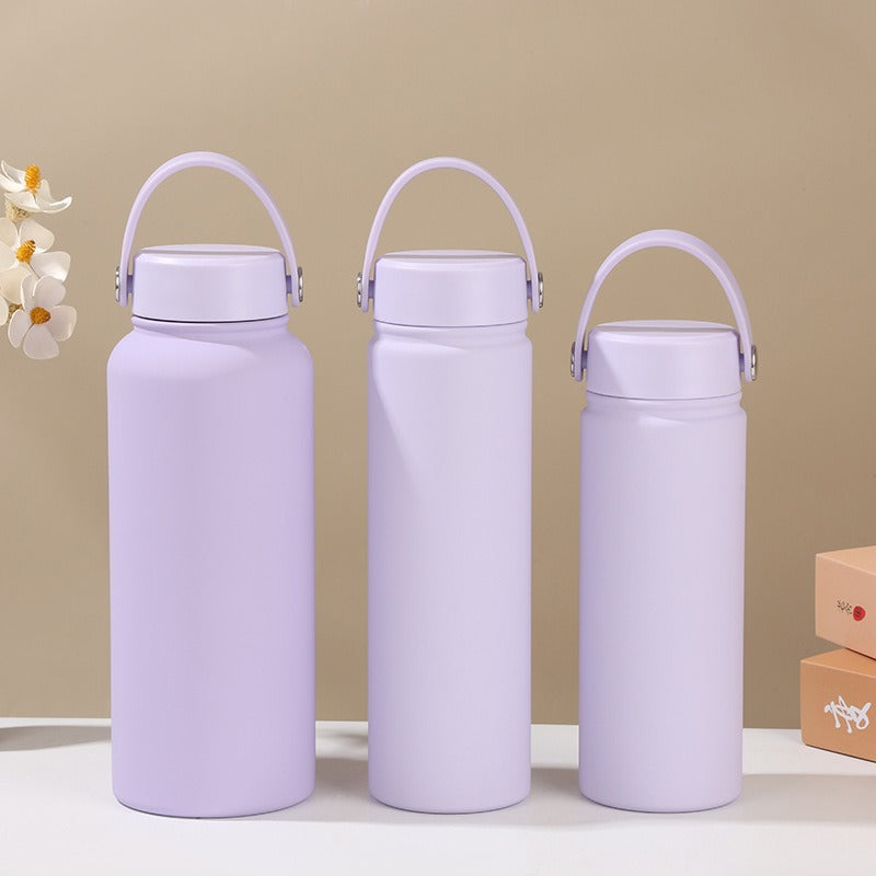 Damen doppelwandige isolierte Wasserflasche mit praktischem Tragegriff Karnz