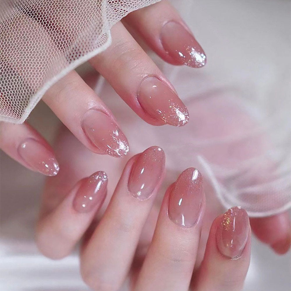 Künstlerische Glitter-Gradient-Press-On-Nägel