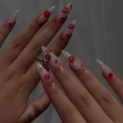 Künstlerischer Kiss-Druck Press-On Nagelset