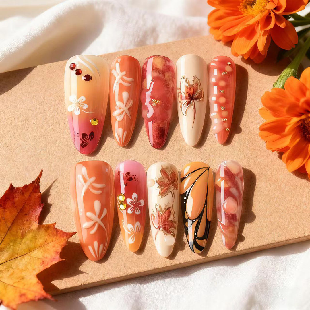 Dekorativer Press-On Nagelset
