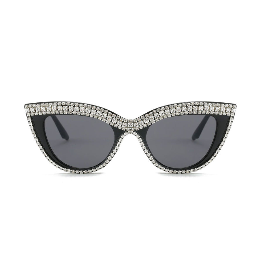Statement Cat-Eye Sonnenbrille mit Kristallverzierungen Karnz