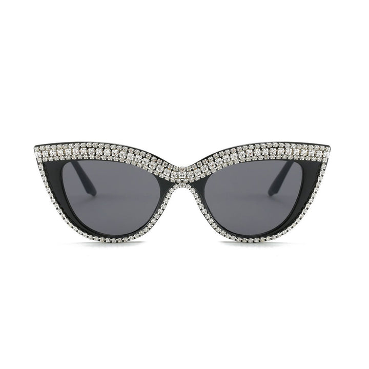 Statement Cat-Eye Sonnenbrille mit Kristallverzierungen Karnz