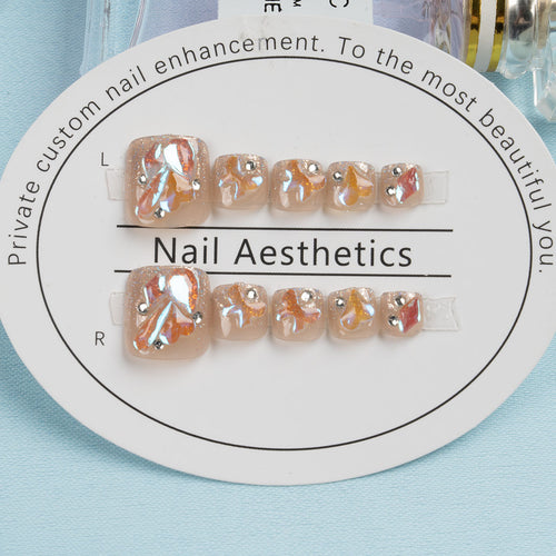 Funkelndes Kristall-Design Fußnagelkunst