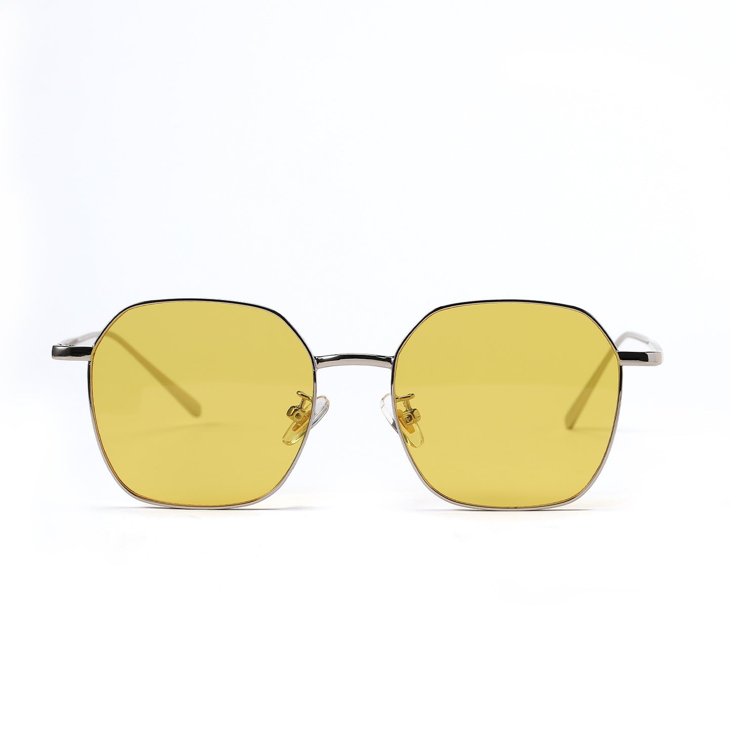 Damen geometrische Sonnenbrille mit modernem Metallrahmen Karnz
