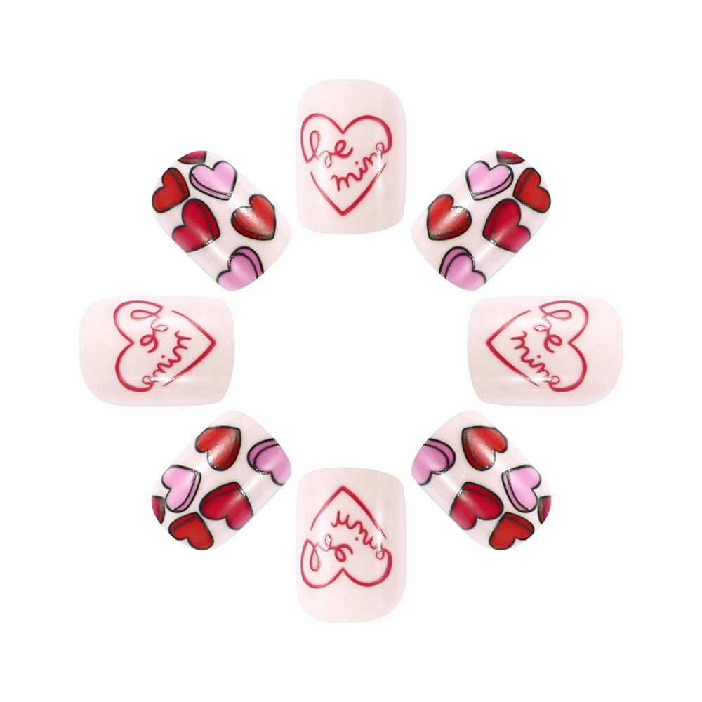 Künstlerisches Liebe-Themen Press-On Nagelkunst Set Karnz