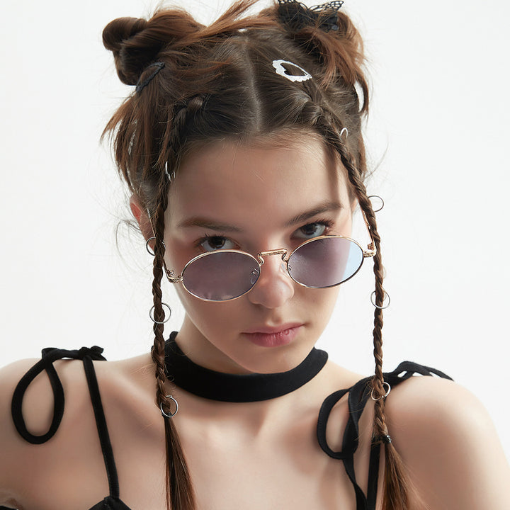 Damen runde modische Sonnenbrille Karnz