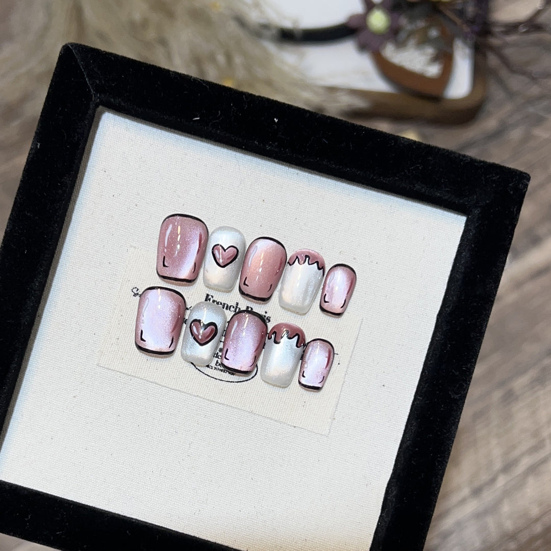 Romantisches Press-On Nagelset Karnz