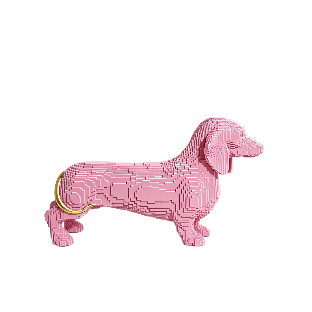 Verspielte Dekofigur eines süßen Dachshunds Karnz