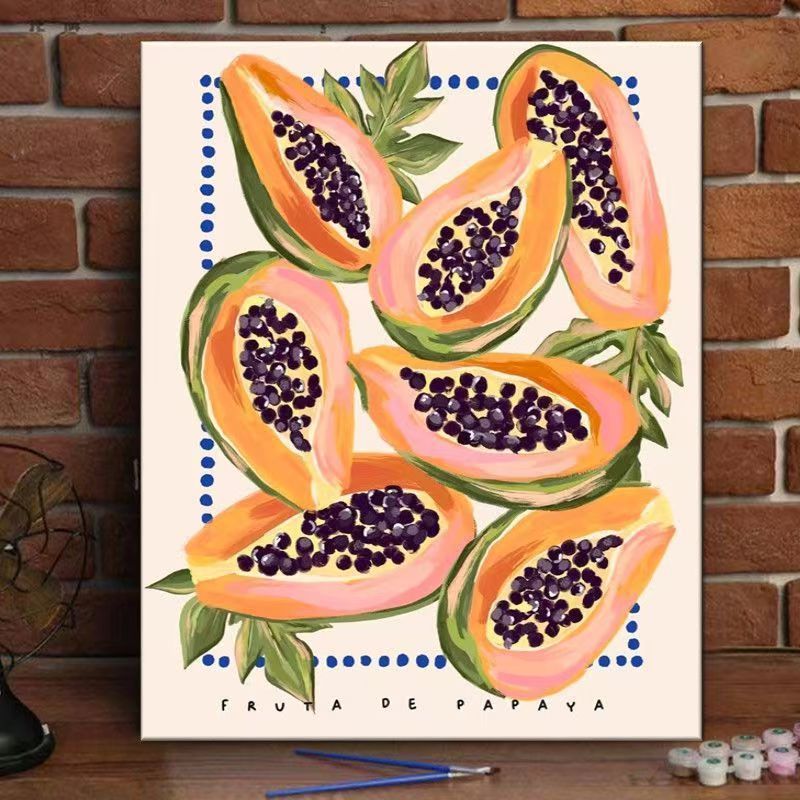 Pfirsichblüte dekorativer Leinwand-Kunstdruck Karnz
