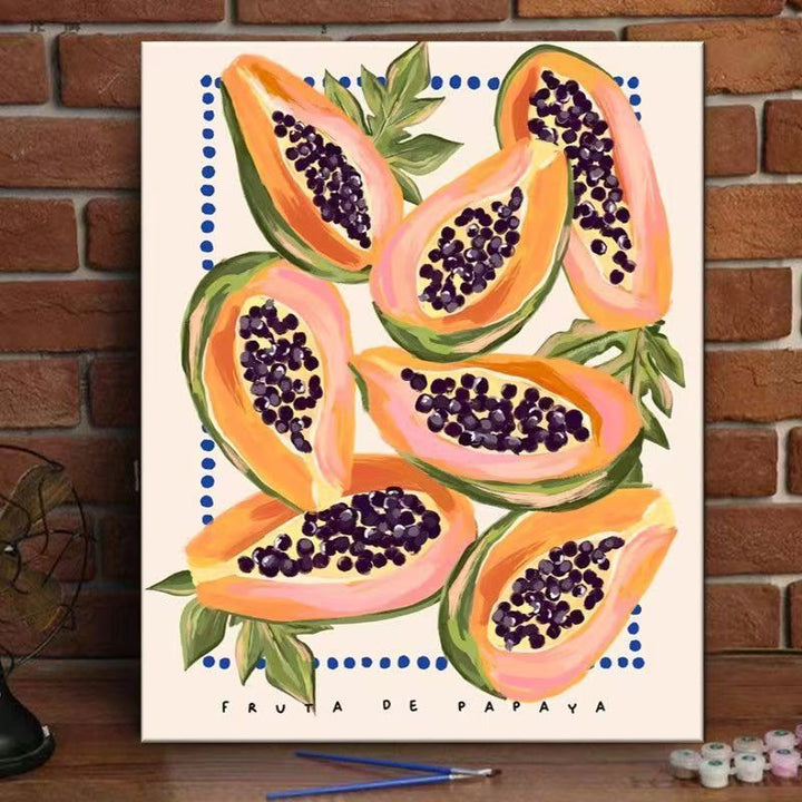 Pfirsichblüte dekorativer Leinwand-Kunstdruck Karnz