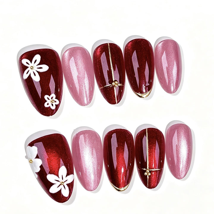 Premium Floral Press-On Nail Set