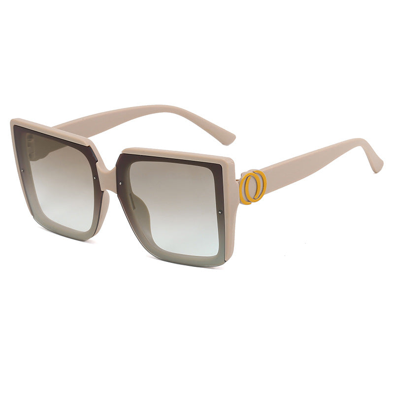 Damen quadratische Sonnenbrille mit einzigartigem Reifenelement Karnz