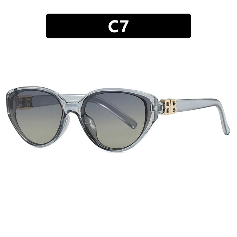Damen modische Cat-Eye Sonnenbrille mit elegantem Metallrahmen und UV-Schutz Karnz