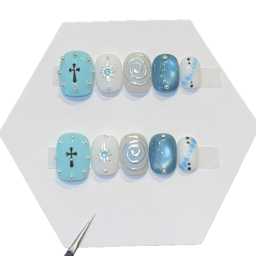 Künstliche Nagelspitzen mit Kreativen Geometrischen Designs Karnz