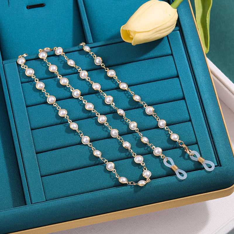 Elegante Perlenkette Brillenband Karnz