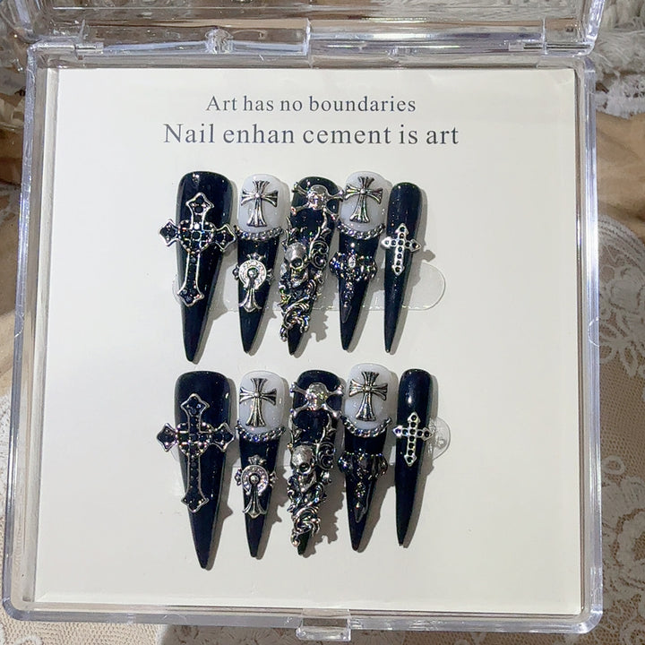 Gothic-Themen Press-On Nail Art Set