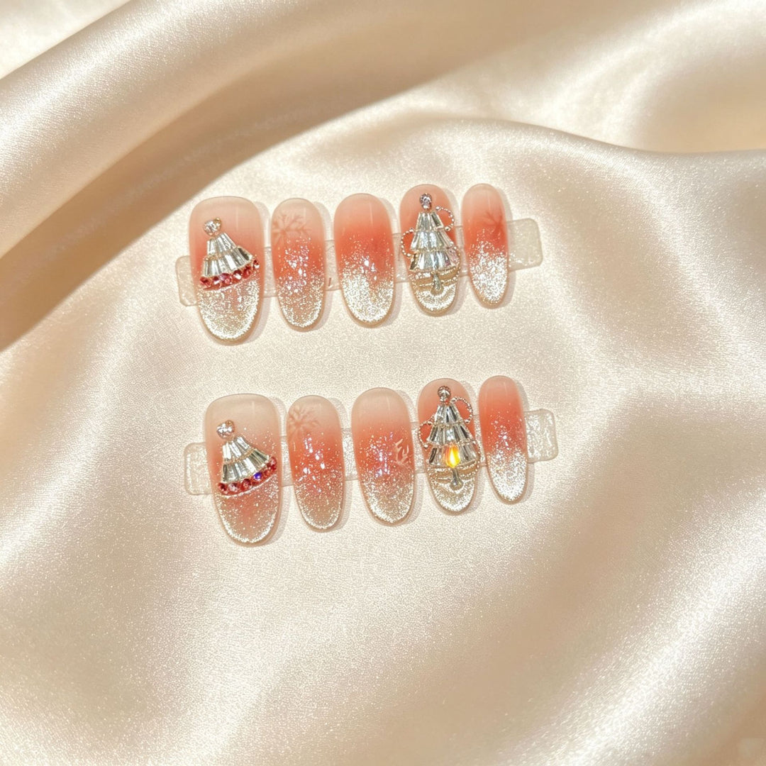 Festliches Glitzerndes Press-On Nagelkunst Set