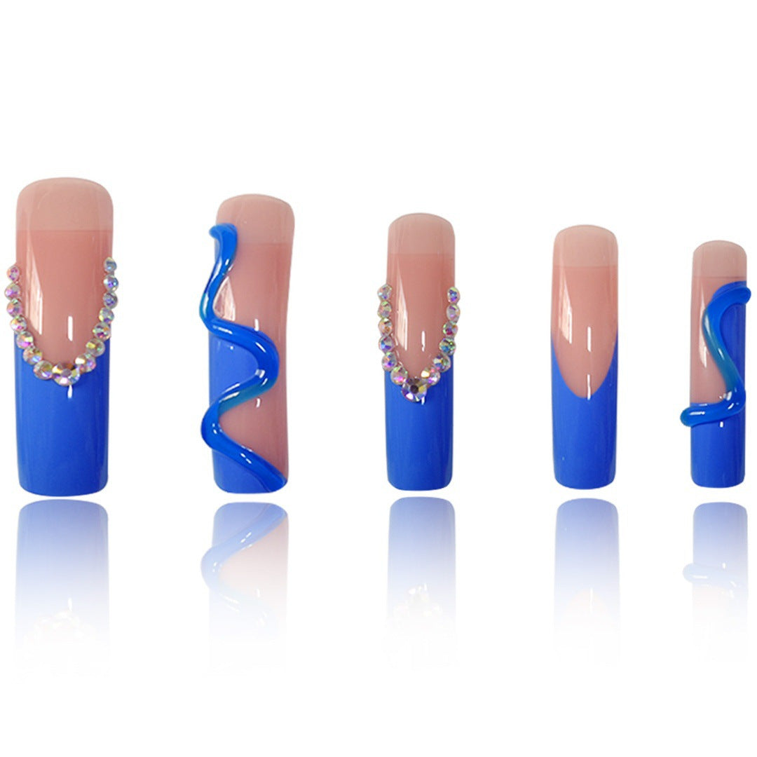 Glamouröse 3D Lange Stiletto Press-On Nägel Karnz