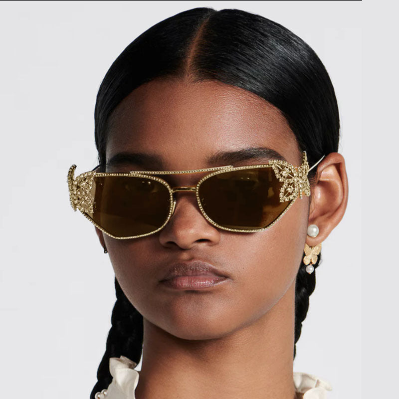 Damen Luxus Sonnenbrille mit elegantem Schmetterlings-Detail Karnz