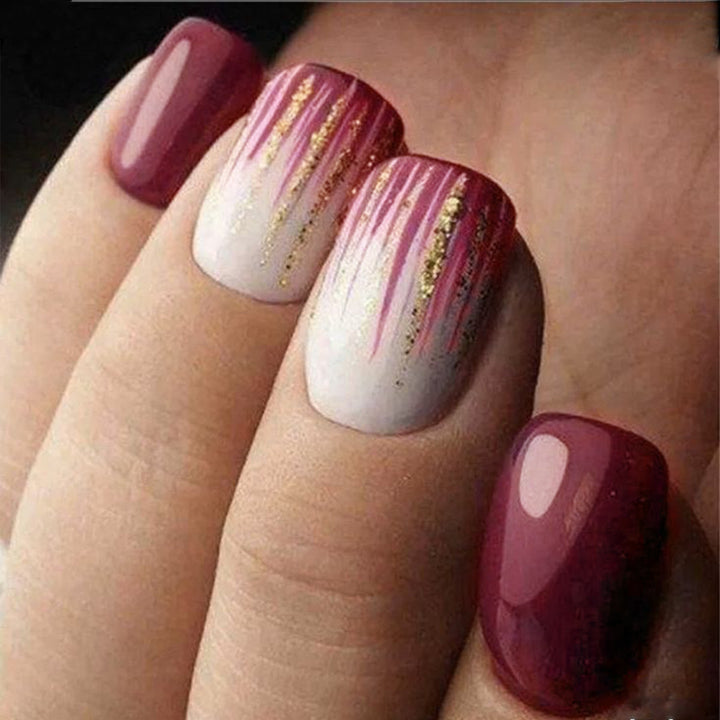 Elegante glänzende Nagelkunst Press-On Extensions Karnz