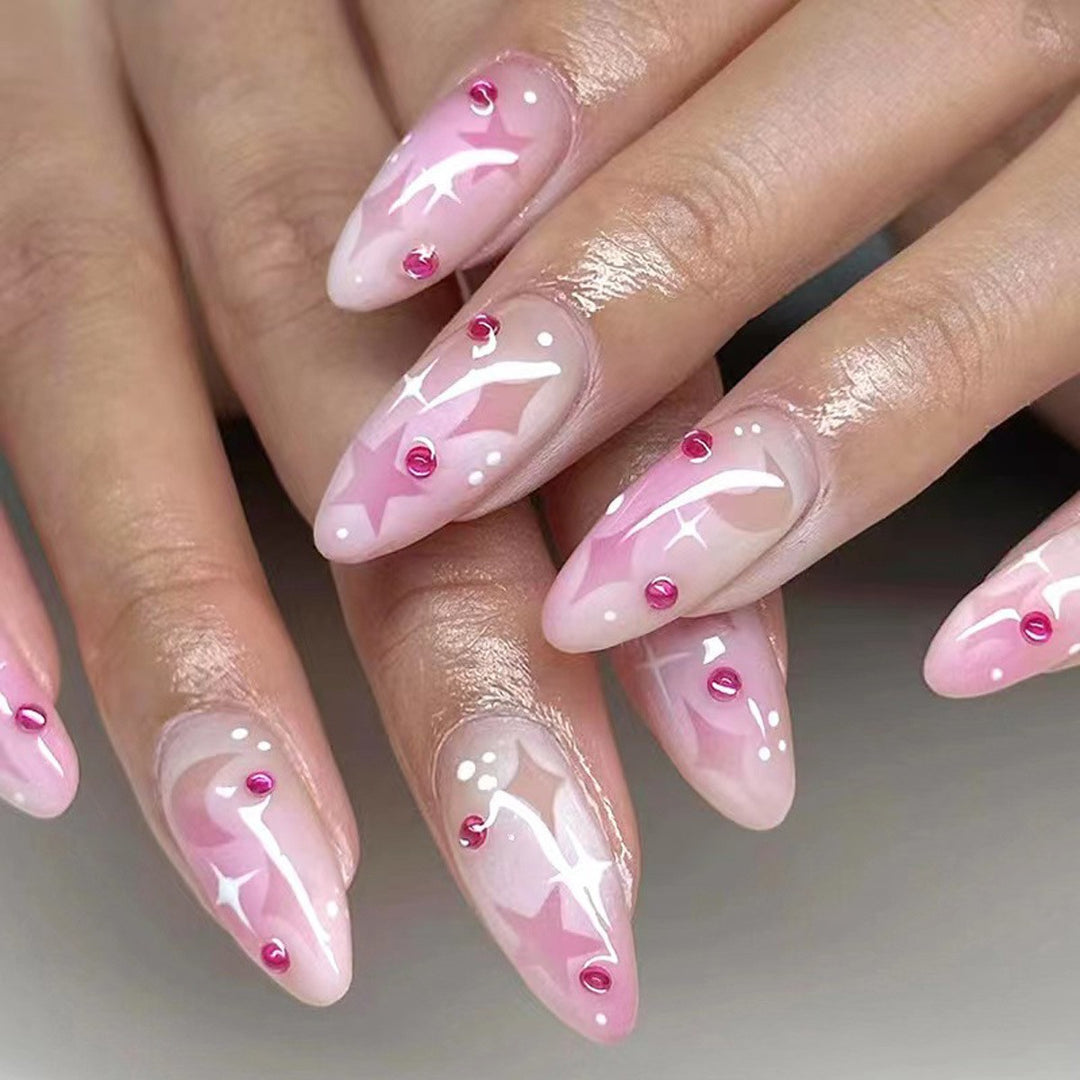 Künstlerisches mit Sternen verziertes Nagelkunst-Set