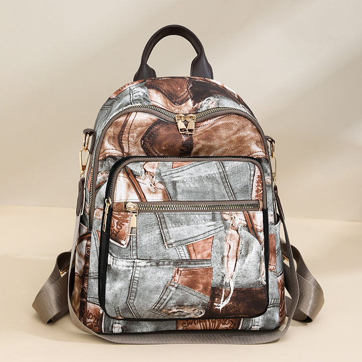 Stylischer Denim-Muster-Rucksack Karnz