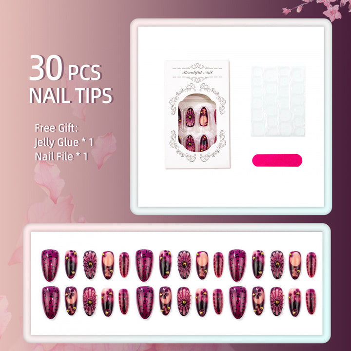Elegantes dekoratives Press-On-Nail-Art-Set