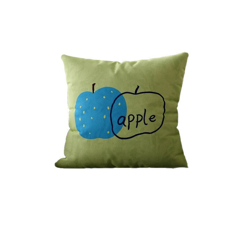 Square Decorative Throw Pillow Cover with Playful Tomato Illustration and Hidden Zipper