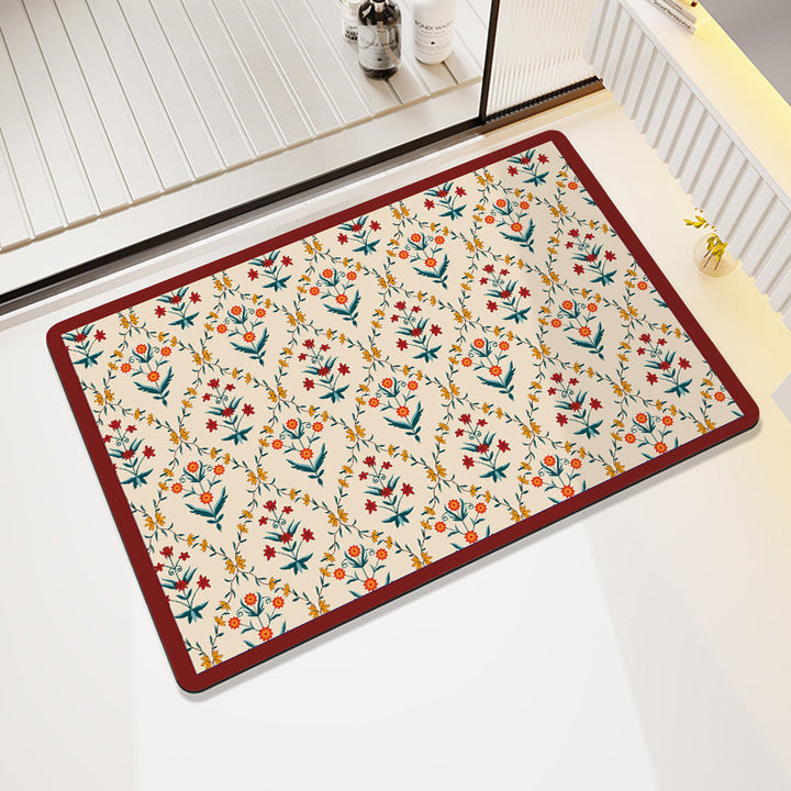 Vintage Floral Pattern Badmatte Karnz