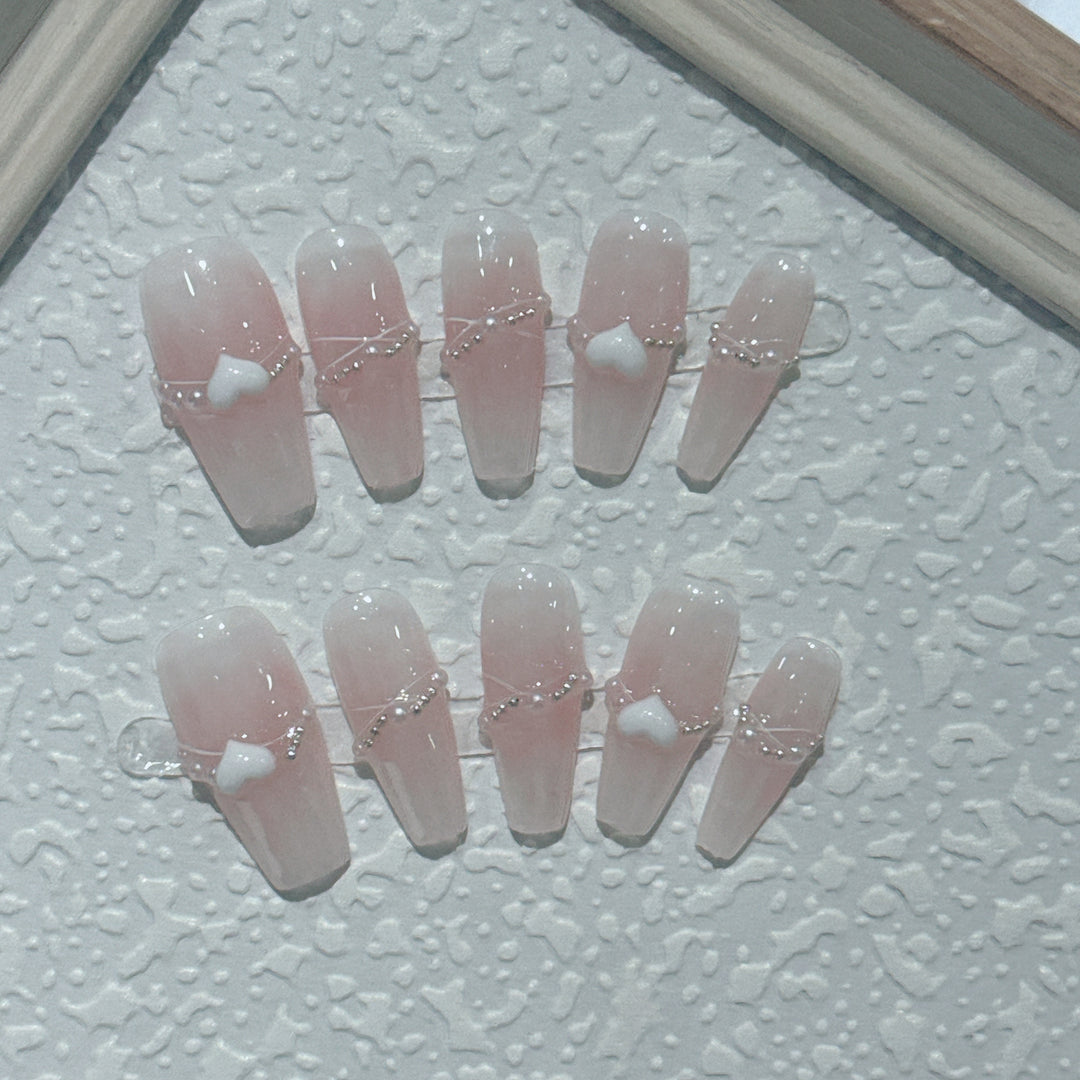 Elegantes 3D Dekoratives Druck-Nagelset