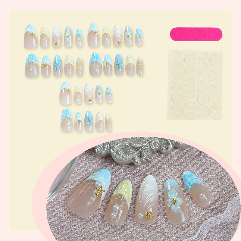 Kreatives Shell Design Press-On Nagelset Karnz