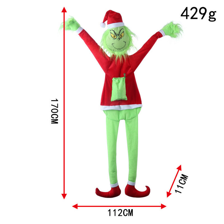 Dekorative Weihnachtsmann Türdeko mit Lichtern