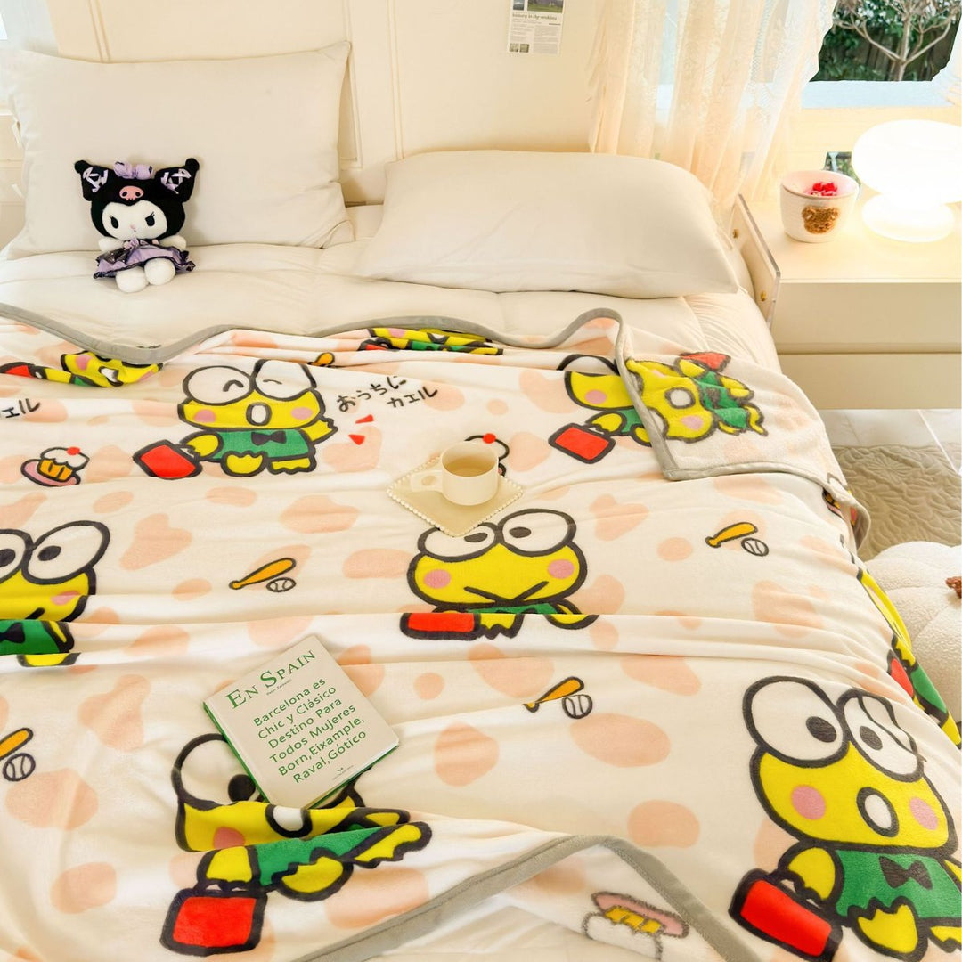 Damen weiche Fleece-Decke mit fröhlichem Kinderdesign Karnz