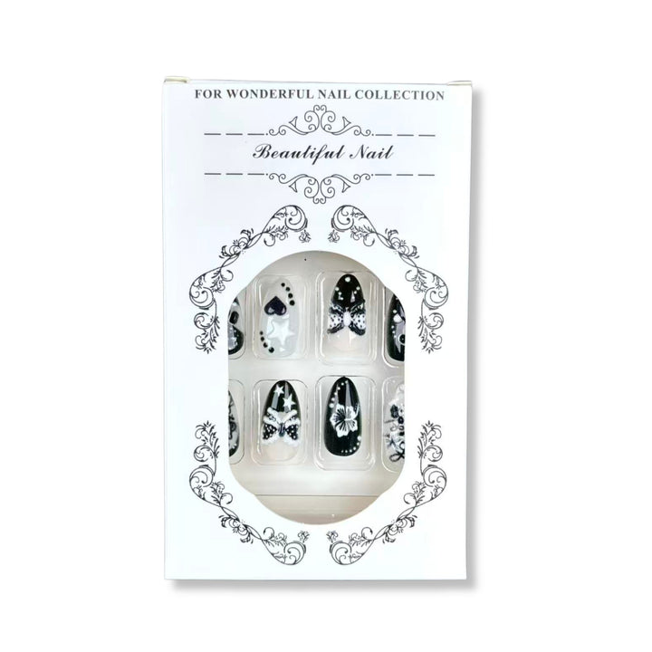 Künstlerisches Press-On Nagelkunstset mit kreativen Designs