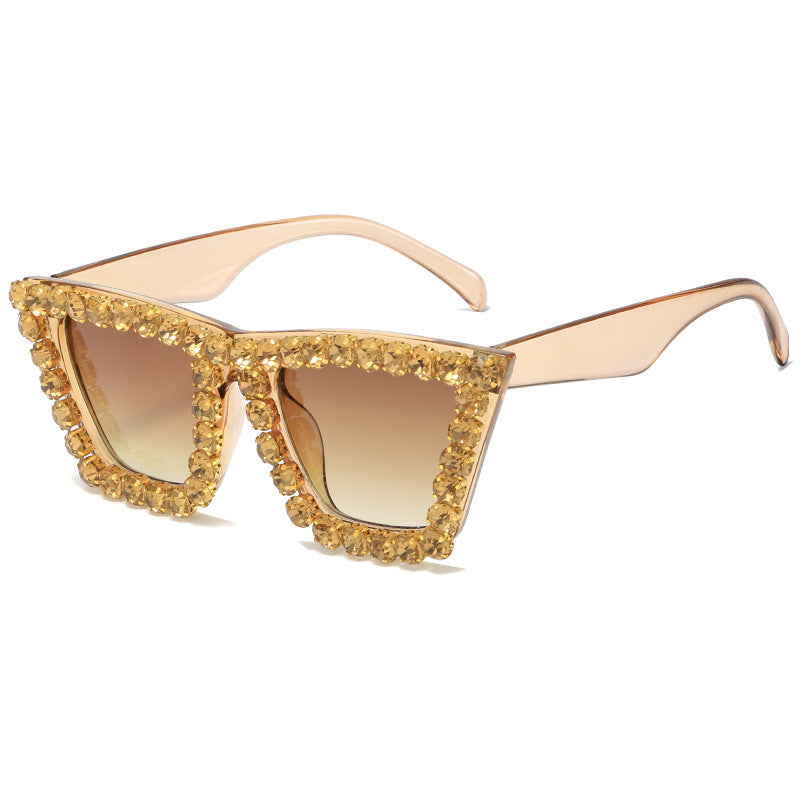 Damen extravagante Sonnenbrille mit glitzerndem Rahmen Karnz