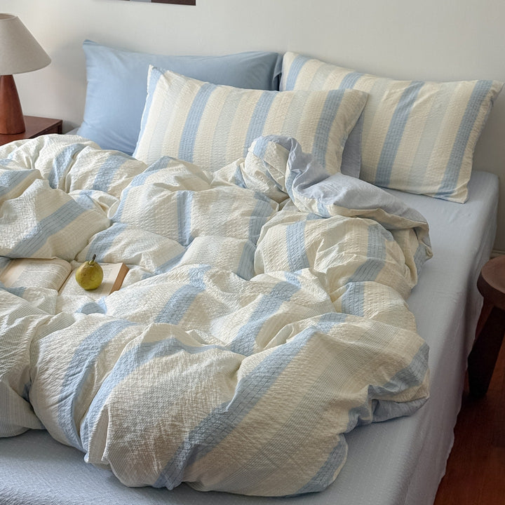 Texturiertes gestreiftes Quilt-Set