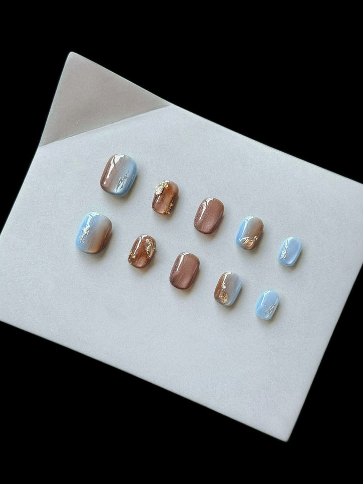 Künstlerisches Ombre Gel Press-On Nail Set