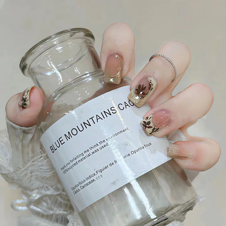 Elegante Floral Druck Press-On Nail Set
