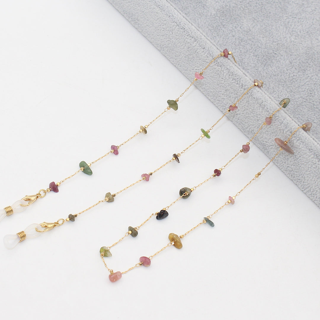 Elegante mit Kristallen verzierte Brillenkette Karnz