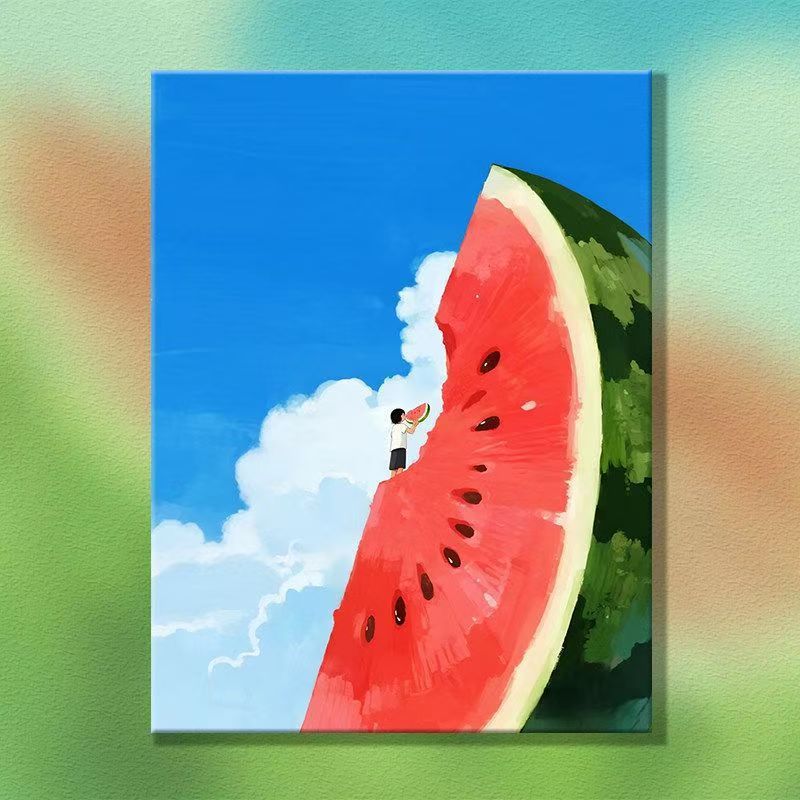 Verspielt Melonen-Themen Leinwand Kunstwerk Karnz