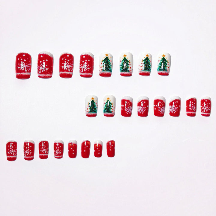 Kunstnägel mit Festlichem Weihnachtsbaum-Motiv Karnz