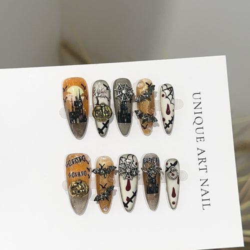 Gothic-inspiriertes thematisches Press-On-Nagelkunst-Set