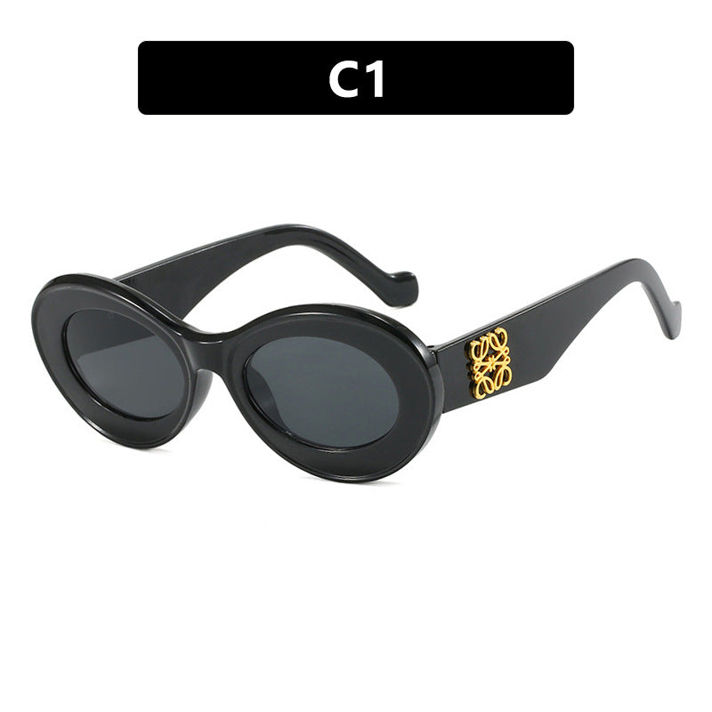 Damen elegante geschwungene Sonnenbrille Karnz