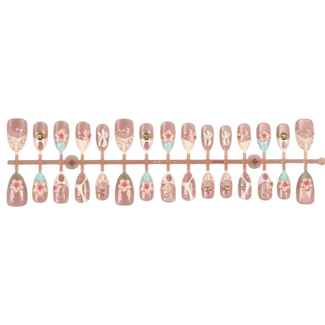 Künstlerisches Floral Acryl-Nagel-Set