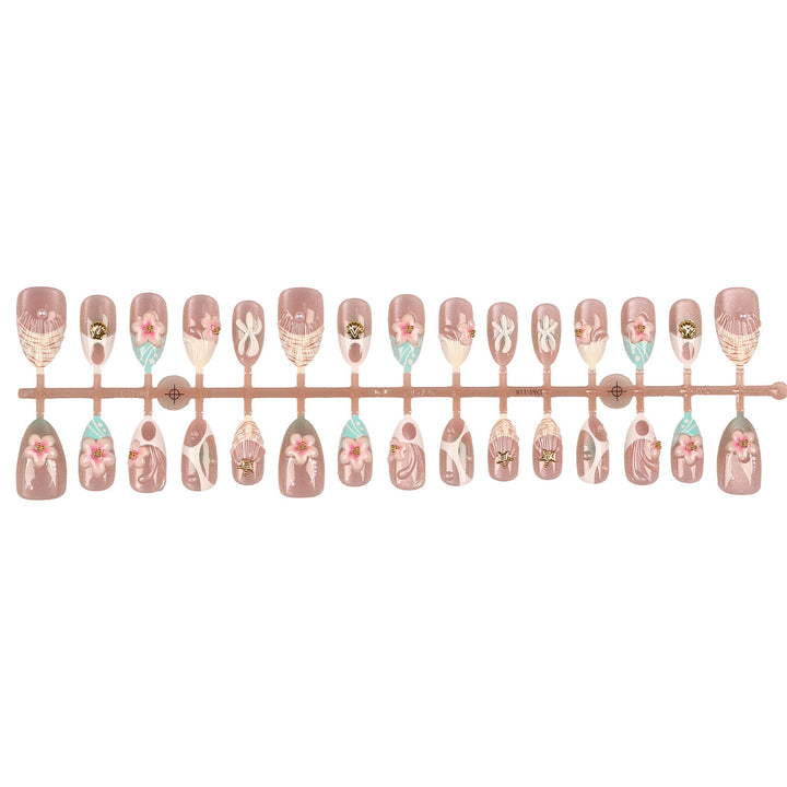 Künstlerisches Floral Acryl-Nagel-Set