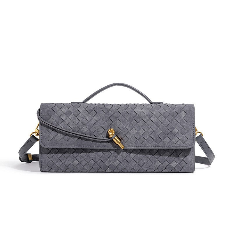 Skulptierte Wildleder-Clutch-Tasche Karnz