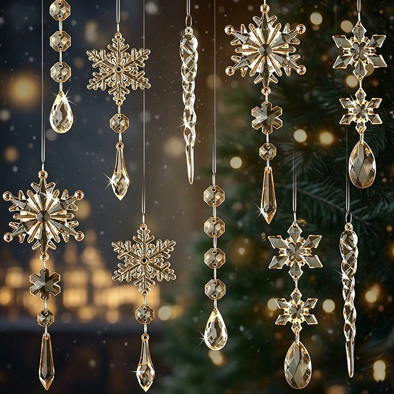 Kristall Schneeflocken Ornament Set