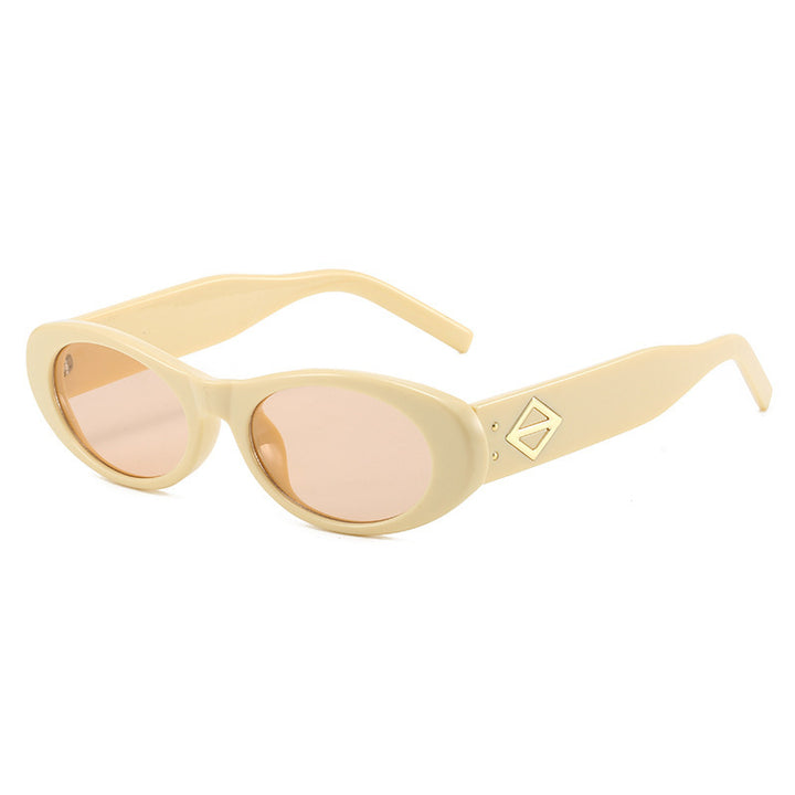 Vintage-inspirierte ovale Fassung Sonnenbrille Karnz